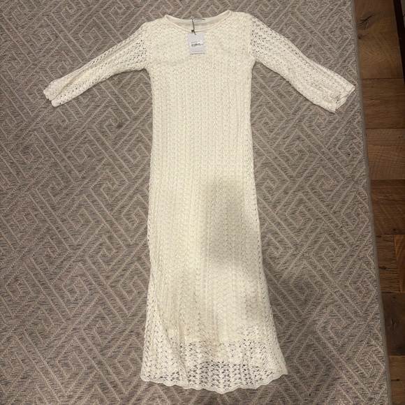 Princess Polly Wesley Knit Maxi Dress in cream crochet. NWT- size 4 - Picture 3 of 4